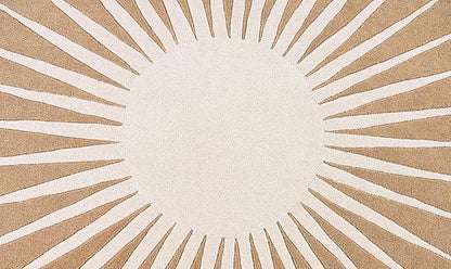 Modern Round Area Rug – Hand-Tufted with 100% NZ Wool, Thick & Soft Circular Carpet for Living Room, Bedroom & Dining Room Decor (Warm Natural, 7' Round)