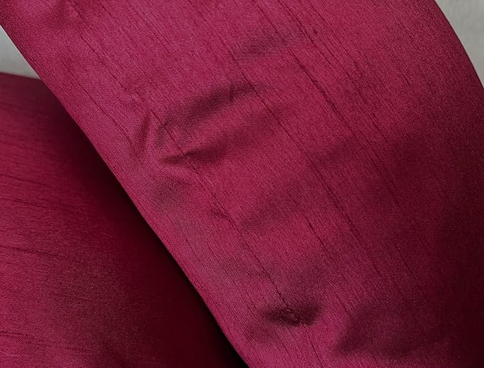 Aiking Home 24x24 Inches Faux Silk Square European Shams, Zipper Closure, Burgundy (Set of 2)