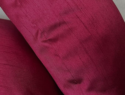 Aiking Home 20x20 Inches Faux Silk Square Throw Pillow Cover, Zipper Closure, Burgundy (Set of 2)