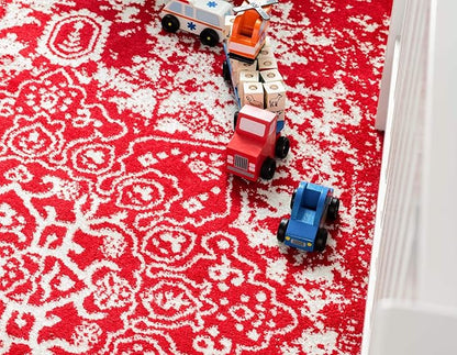 Rugs.com Arlington Collection Rug – 10' x 14' Red Medium-Pile Rug Perfect for Living Rooms, Large Dining Rooms, Open Floorplans