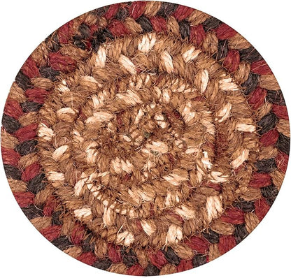 Homespice Gingerbread Jute Woven Rope Coasters 4", Warm Country Decor, Set of 6, Brown - Durable, Absorbs Moisture, Easy to Clean and Protects Furniture