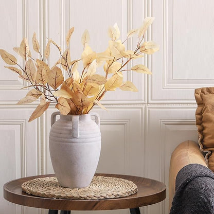 Ceramic Flower Vase Home Decor - 8.7" Farmhouse Flower Vases Rustic Vintage Aesthetic Modern for Table Living Room Kitchen Bedroom Decoration House Desk Decorative Accessories Gift (Rustic)