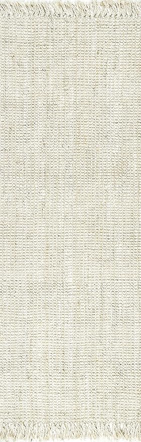 Nuloom Daniela Off-White, 2'6" x 6', Handmade, Jute, Tassel, Soft and Textured, High Traffic, Stain Resistant, Easy Clean, Durable Runner for Bedroom, Living Room, Dining Space, Foyer, Entryway