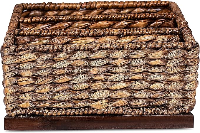 BIRDROCK HOME Seagrass Desk Organizer - Brown Wash - Hand Woven - Natural - Stylish Decorative Design - Mail Filer