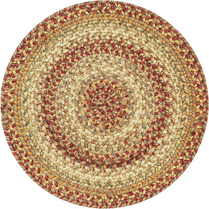 Homespice Harvest Round Braided Placemats, Warm Country Decor, Set of 2, 15", Multicolor Jute Table Mats - Vibrant Colors, Durable, Easy to Clean and Protects Furniture
