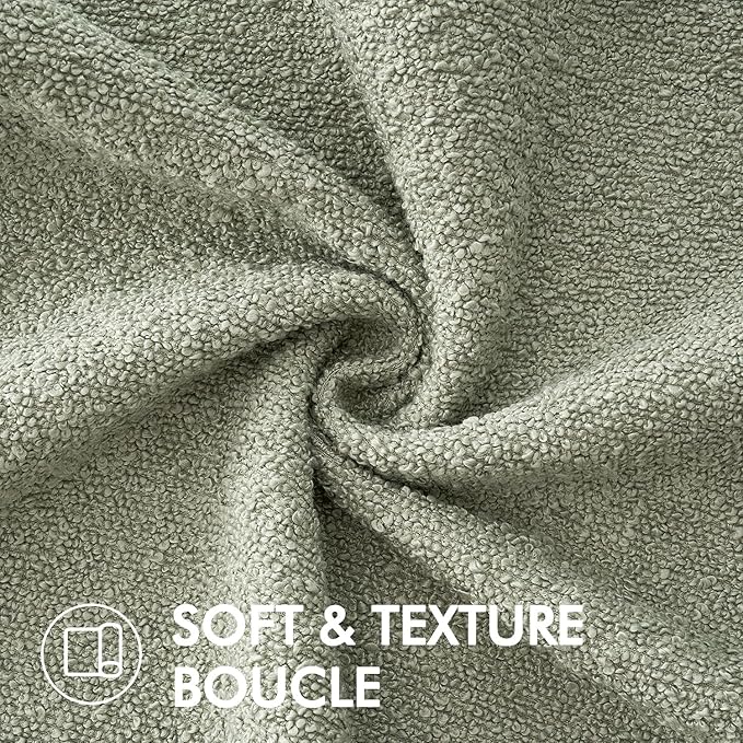 MIULEE 20x20 Inch Decorative Pillow Covers for Couch Bed Set of 2 Textured Boucle Neutral Spring Throw Pillows Sage Green Accent Solid Cushion Pillowcases Sofa Livingroom Home Decor