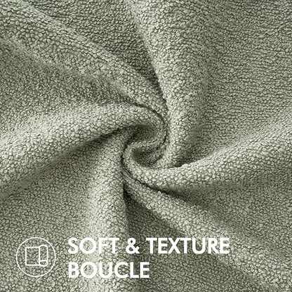 MIULEE 20x20 Inch Decorative Pillow Covers for Couch Bed Set of 2 Textured Boucle Neutral Spring Throw Pillows Sage Green Accent Solid Cushion Pillowcases Sofa Livingroom Home Decor