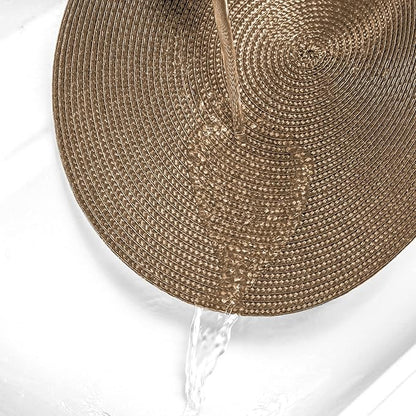 AHHFSMEI Round Braided Placemats 15 Inch Round Table Mats for Dining Tables Natural Woven Heat Resistant Place mats Set of 4 (Brown,4)