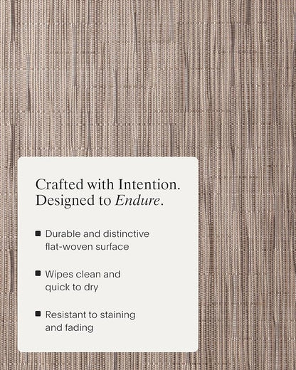 Chilewich Bamboo Placemats Set of 4 - Woven Oval Placemats - Reusable, Stain-Resistant, Indoor/Outdoor Tabletop Protection - 19" x 14" - Dune