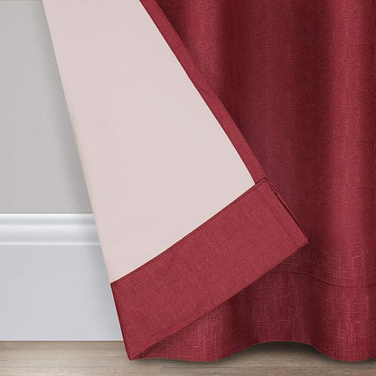 ECLIPSE Kendall Modern Blackout Thermal Rod Pocket Window Curtain for Bedroom or Living Room (1 Panel), 42" x 54", Ruby