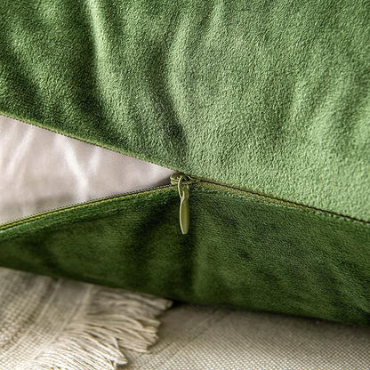 MIULEE Velvet Throw Pillow Covers 12x20 Inch, Pack of 2 - Moss Green, Soft Solid Lumbar Decorative Pillow Covers Modern Luxury Home Decor for Spring Couch Sofa Bedroom Livingroom