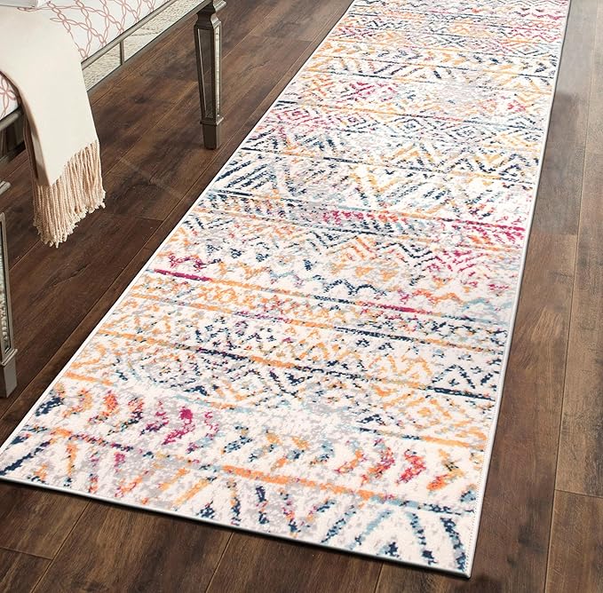 Rugshop Geometric Boho Perfect for high Traffic Areas of Your Living Room,Bedroom,Home Office,Kitchen Runner Rug 2' x 7' Multi