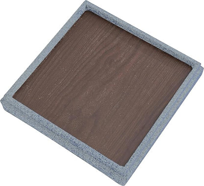Ornavo Home Square Storage Ottoman Linen Foldable Tufted Cube Storage Ottoman Foot Rest Stool/Seat with Table Top Lid, Coffee Table Ottoman - 15" x 15" x 15" (Navy Blue)