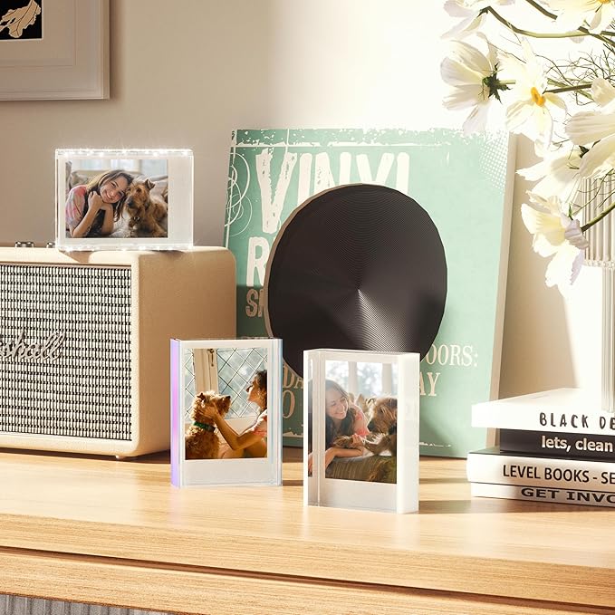 WINKINE Instax Frame, Polaroid Picture Frames for Fujifilm Instax Mini Films or Polaroid Films, 2x3 acrylic Photo Display for Home Decor, Mini Picture Holder for Photo Display