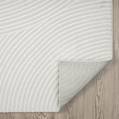 Abani Cream Area Rug 8' x 10' for Living Room, Bedroom - Zen Reiki Circles Pattern - Durable & Easy to Clean