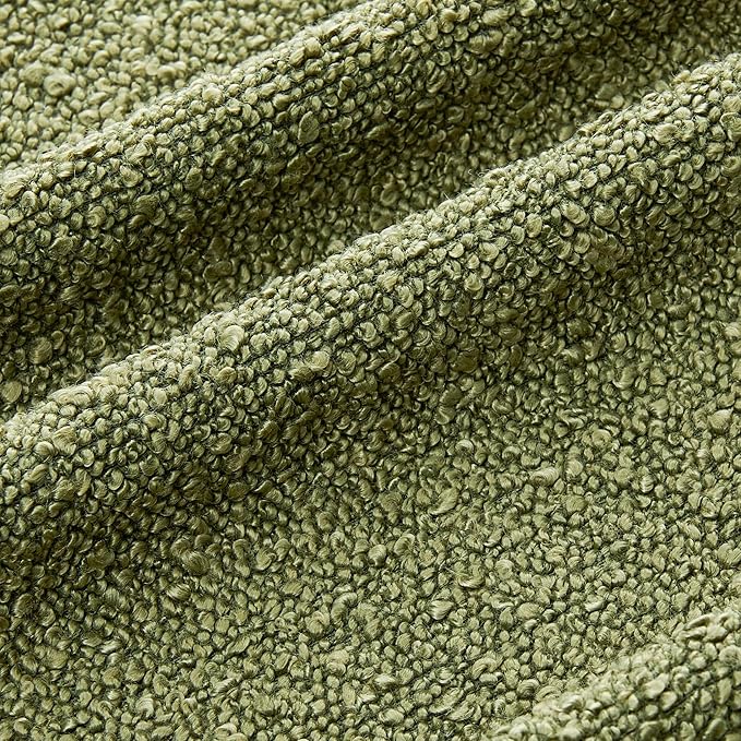 Mixhug Decorative Boucle Throw Pillow Covers, Olive Green, 12 x 20 Inches, Pack of 2 - Textured Boho Pillow Covers for Couch and Bed