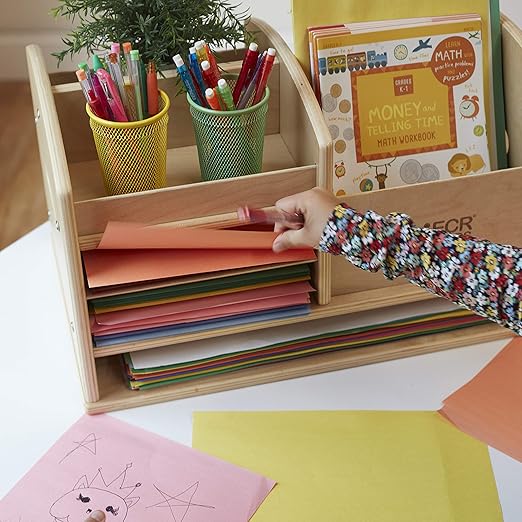 ECR4Kids Tabletop Supplies Storage Center, Teacher Caddy, Natural