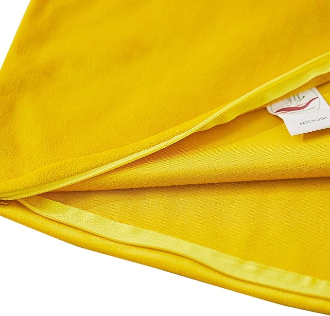 FY FIBER HOUSE Pack of 2 Velvet Throw Pillow Covers Decorative Square Pillowcase Soft Solid Cushion Case for Sofa/Couch Use, 18 x 18 Inch Yellow