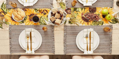 DII Variegated Tabletop Collection, Placemat Set, 13x19, Mushroom, 6 Piece