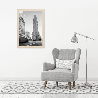Americanflat 24x36 Poster Frame with Polished Plexiglass - Wide Picture Frames Made of Engineered Wood for Vertical or Horizontal Wall Display - Epic Collection - Light Wood