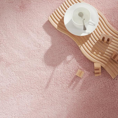 jinchan Solid Plush Area Rug 5x7 Performance Shaggy Washable Rug Indoor Soft Modern Faux Wool Cozy Non Slip Carpet for Living Room Kids Room Bedroom Dining Room Nursery Pink