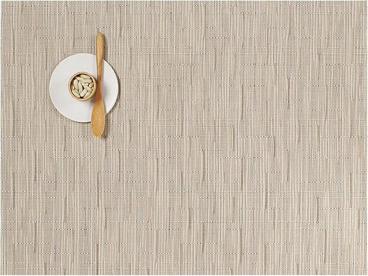 Chilewich Bamboo Placemats Set of 4 - Woven Rectangle Placemats - Reusable, Stain-Resistant, Indoor/Outdoor Tabletop Protection - 18.5" x 13.5" - Oat