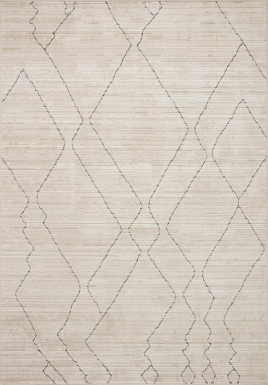 Loloi Darby Collection DAR-03 Sand/Charcoal 2'-7" x 10'-0" Runner Rug