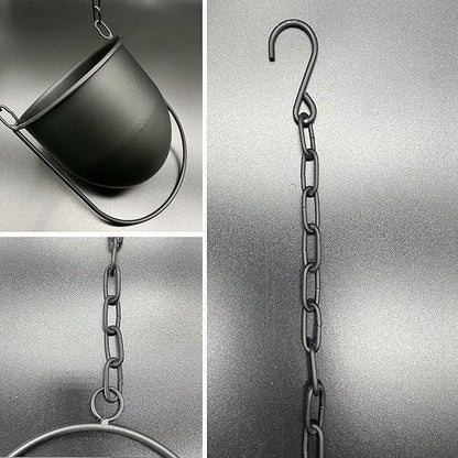 Metal Hanging Planters, 2pcs Black Hanging Planters for Indoor & Outdoor Plants, No Plant incld