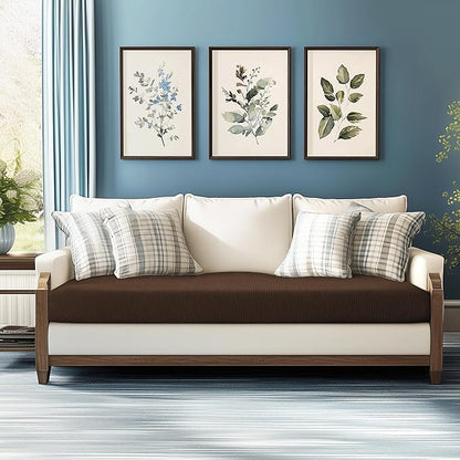 CHUN YI Stretch Couch Cushion Cover Suitable for 3 Settee, Sofa Seat Slipcover with Spandex Jacquard Fabric(Large,Chocolate)