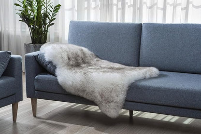 WaySoft New Zealand Sheepskin Area Rug – Genuine Fluffy Wool, Multiple Sizes, Bedroom or Living Room Decor(2ft x 3ft,Wolftip)