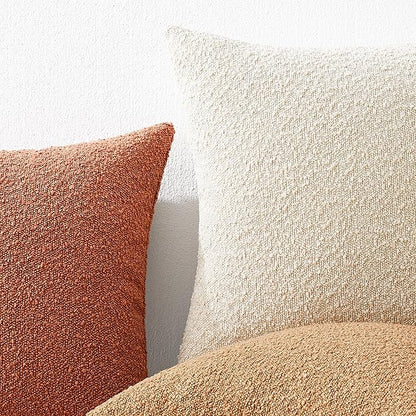 Mixhug Decorative Boucle Throw Pillow Covers, Rust, 20 x 20 Inches, Pack of 2 - Textured Boho Pillow Covers for Couch and Bed