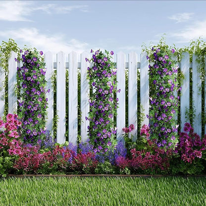 Artificial Flowers Artificial Petunias for Outdoors 2PCS Artificial Hanging Plants Outdoor Silk Flowers with Stems Outdoor Flowers Uv Resistant for Porch Decor Terrace Decor（Purple）Without Pot