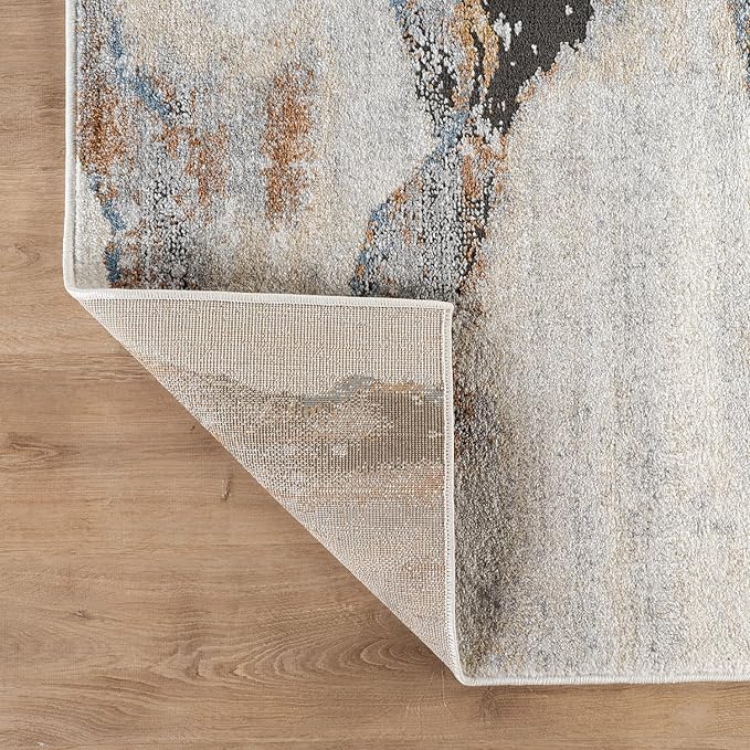 Rugshop Contemporary Gray Striated Area Rug Durable, Kid & Pet Friendly 7' 10" x 10' Ideal for Covering Large Floor Areas in Living Rooms, Master Bedrooms, or Lofts