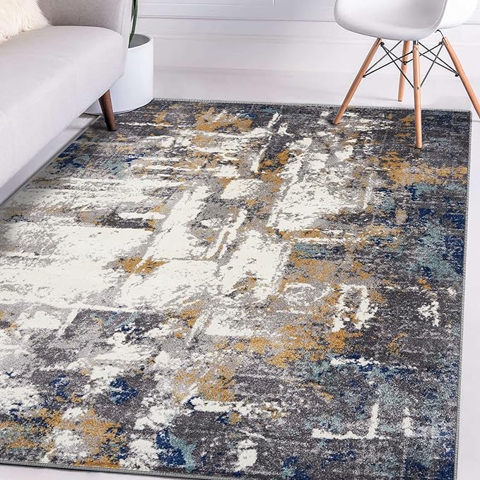 LUXE WEAVERS Hampstead Abstract Collection Gray 5x7 Area Rug 49