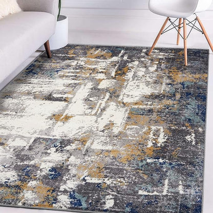 LUXE WEAVERS Hampstead Abstract Collection Gray 6x9 Area Rug 49