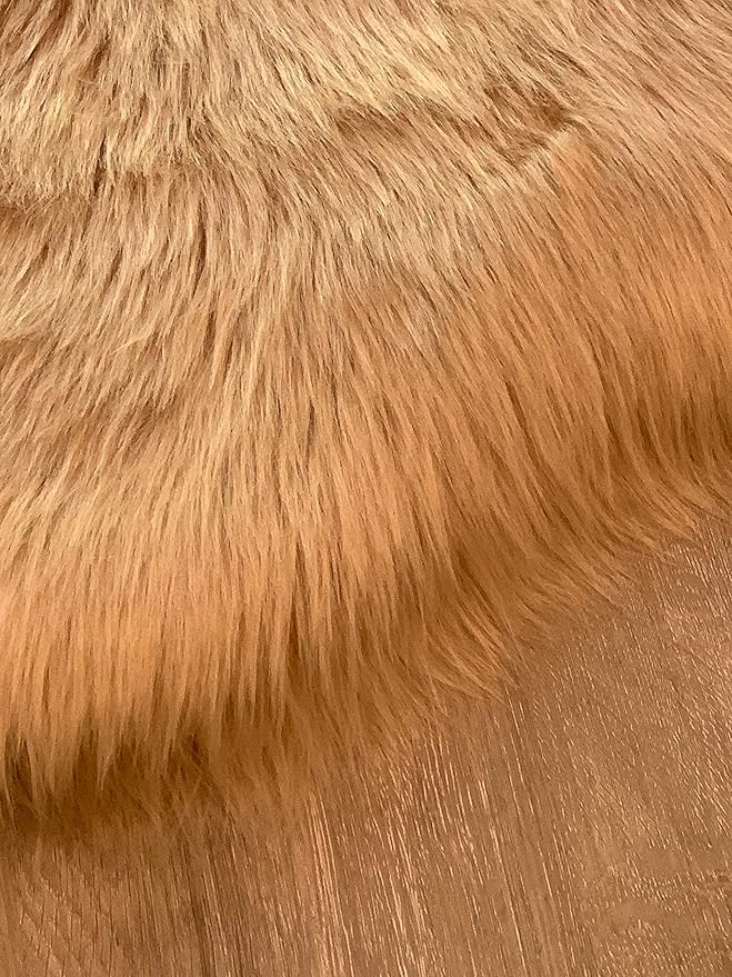 LAMBZY Faux Sheepskin Super Soft Hypoallergenic Silky Shag Rug for Living Room, Kids Room, Sofa (Duo Decto 12 Pelts 6'x12', Beige)