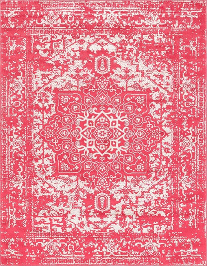 Rugs.com Arlington Collection Rug – 8' x 10' Pink Medium-Pile Rug Perfect for Living Rooms, Large Dining Rooms, Open Floorplans