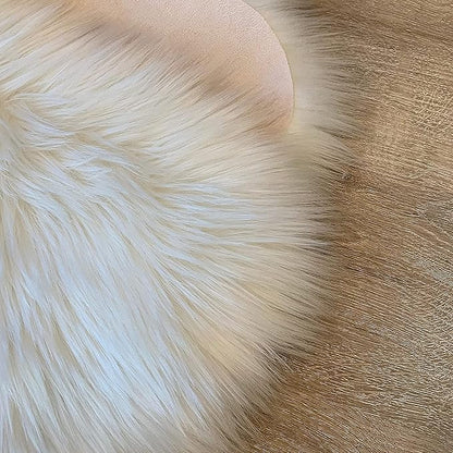 LAMBZY High Pile Super Soft Faux Sheepskin Rug (6'x9', White)
