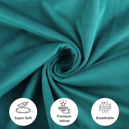 RELY+ Pack of 2 Throw Pillow Covers 16x16 Inch Velvet Soft Cozy Solid Decoration Gifts Pillow Covers Luxury Cushion Case for Sofa Couch Bedroom Living Room (Teal, 20 x 20)