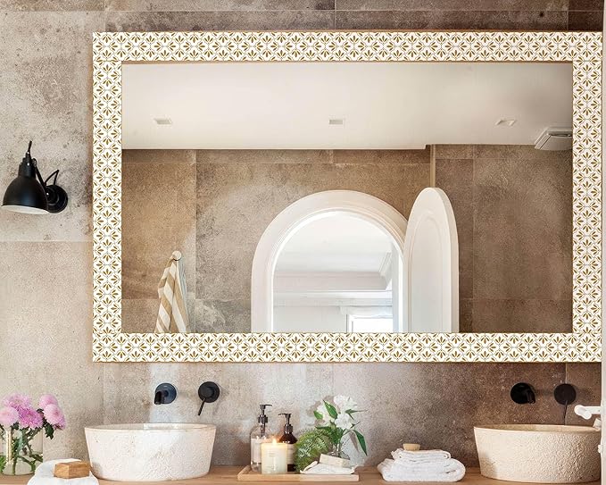 FLFK Wallpaper Borders - Floral Pattern Peel and Stick Wall Borders, Self-Adhesive, for Living Room Bedroom Kitchen Bathroom 4"x240"
