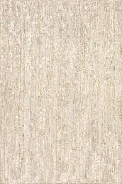 nuLOOM 12x18 Rigo Jute Hand Woven Area Rug, Off White, Solid Farmhouse Design, Natural Fiber, For Bedroom, Living Room, Dining Room, Hallway, Office, Kitchen, Entryway