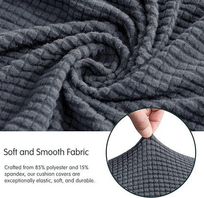 CHUN YI Medium Couch Cushion Cover Stretch for Loveseat, Sofa Seat Slipcovers for Pets, Suitable for Armchair Loveseat Sofa with Spandex Jacquard Washable Fabric(Medium,Grey)