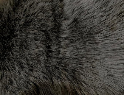Free Shape Luxury Soft Fluffy Shag Area Rug Sexto 6 Pelts 6'x6',180x180 cm - Vegan Fur Ultra Soft Indoor Carpet Nursery Rugs for Bedroom Home Decor, Dark Grey
