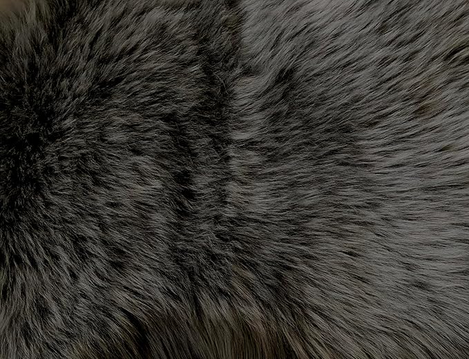 Free Shape Luxury Soft Fluffy Shag Area Rug Double 2'x6', 60x180cm - Vegan Fur Ultra Soft Indoor Carpet Nursery Rugs for Bedroom Home Decor, Dark Grey