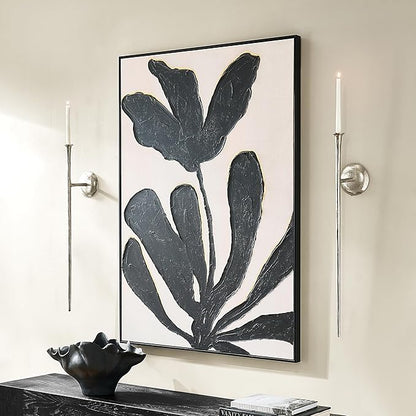 Z Gallerie One Piece Aspar Wall Sconce Long Candle Holder in Silver Finish, Retro Chic Wall Decor for Living Room, Vintage Candle Wall Sconce with Timeless Appeal(Candles not Included)