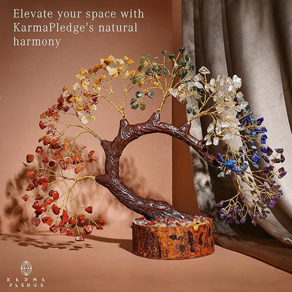 7 Chakra Crystal Tree of Life for Home, Office Desk Decor, Handmade Bonsai Trees for Positive Energy, Money, Good Luck Birthday Gifts for Women, Mom