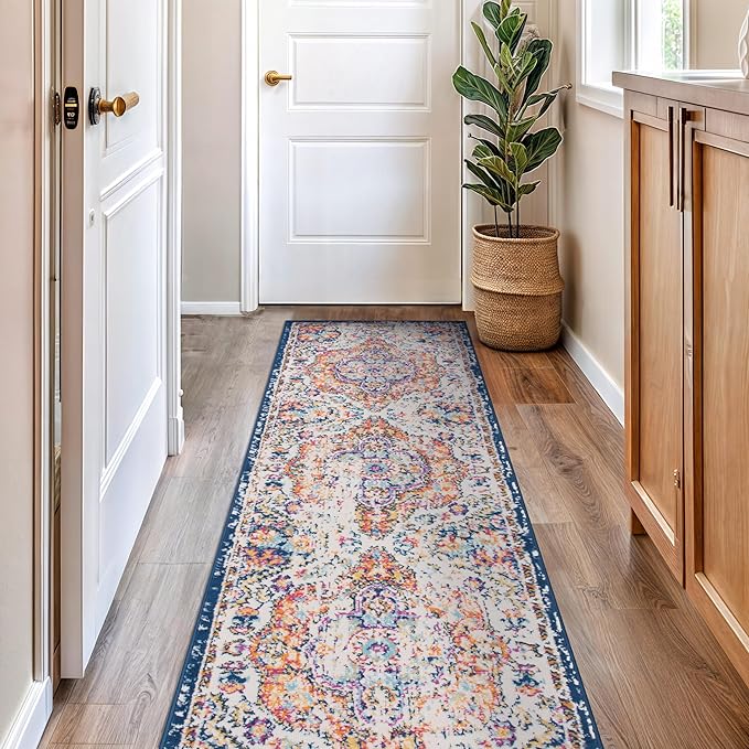Rugshop Vintage Distressed Bohemian Area Rug for Living Room,Bedroom,Hallway Kitchen Entryway – Vibrant Multi-Color Tribal Design, 2'7" x 6'