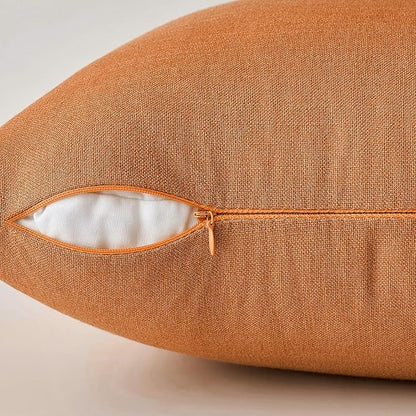 MIULEE Pack of 2 Decorative Linen Burlap Pillow Covers Farmhouse Boho Accent Pillowcases for Sofa Car Couch Bedroom Living Room Decor 20x20 Inch Burnt Orange