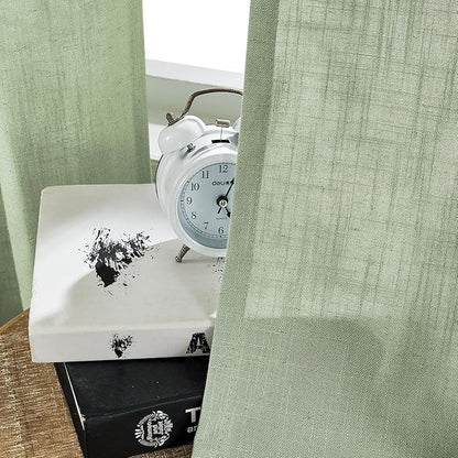 Joydeco Sage Green Curtains 84 Inch Length, Modern Farmhouse Panels for Living Room, Dining Room, Bedroom Aesthetic