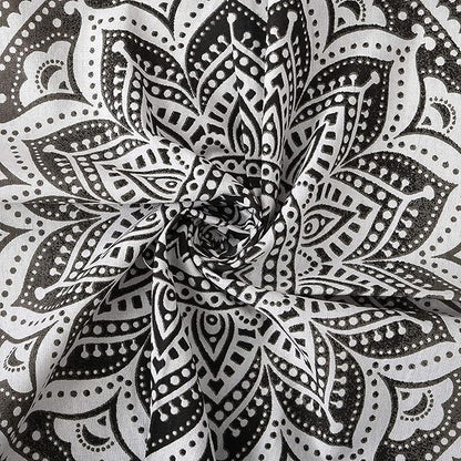 raajsee Indian Cotton Grey Black Tapestry Mandala Wall Hangings- Tapestry For Bedroom - Indie Wall Tapestry Hippie Room Decor - Boho Small Tapestrys Aesthetic 30x40 Inches